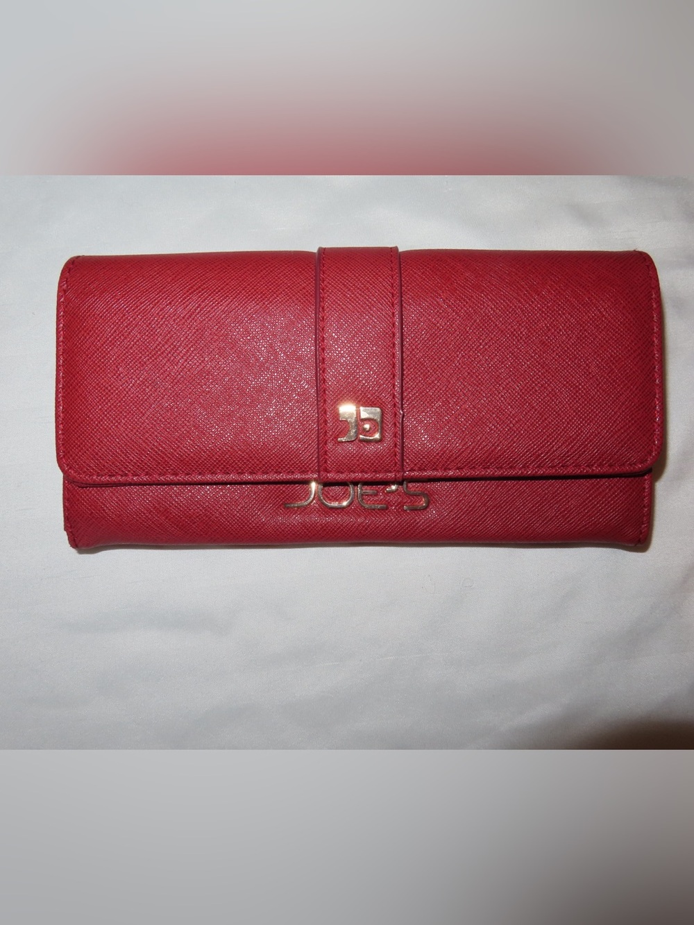 Joe's Jeans Red Saffiano Leather Wallet